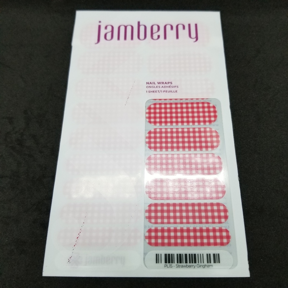 Jamberry BNIP wrap - Strawberry Gingham 🍓
